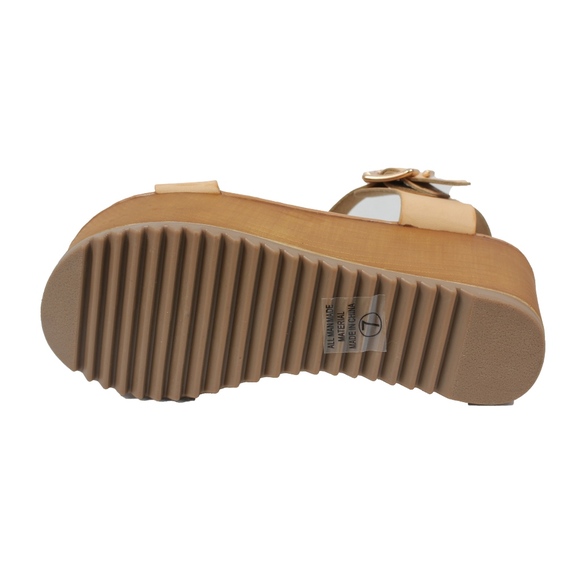 Black Open Toe Ankle Strap Flatform Wedge - Picture 4 of 6